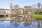 Zwolle skyline reflecting in canal