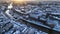 Zwolle snowy sunrise drone view