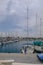 Zygi, Cyprus - June 16, 2018: yachts, motor boats and cruisers moored in Zygi`s harbor. Taken on a summer afternoon with an