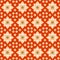 ­Gold Floral Geometric Seamless Pattern on Red Background