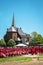 â€ŽApril â€Ž24  â€Ž2015 Middletown Connecticut -  Memorial Chapel and Zelnick Pavilion - Gothic revival brownstone located on