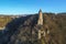 Ã–denturm lookout tower on a mountain spur above Geislingen an der Steige, Swabian Alb, Germany
