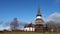 Ã„lvros gamla kyrka church and belltower in Harjedalen in Sweden