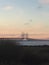 Ã–resundsbron at sunset