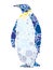 ãƒ—ãƒªãƒ³ãƒˆBlue Penguin Illustration Composed Of Mosaic Pieces Isolated On A White Background.