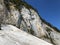 Ã„scher cliff or Ã„scher-Felsen Aescher-Felsen or Ascher-Felsen in the Alpstein mountain range and in the Appenzellerland region