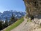 Ã„scher cliff or Ã„scher-Felsen Aescher-Felsen or Ascher-Felsen in the Alpstein mountain range and in the Appenzellerland region