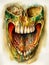 Ð’rawing of the inside of a tooth a watercolor painting stunning design. AI generated