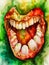 Ð’rawing of the inside of a tooth a watercolor painting stunning design. AI generated