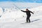 Ð¬Ñˆ78Senior mature happy funny skier having fun and fooling around at winter alpine skiing resort. Old aged sporty person