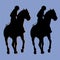 ÐŸÐµÑ‡Ð°Ñ‚ÑŒSilhouette of two riders, Equestrian sport
