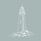 ÐŸÐµÑ‡Ð°Ñ‚ÑŒThe lighthouse sketch. Hand drawn vector illustration.