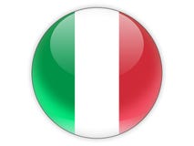Ícone Redondo Com A Bandeira De Itália Ilustração Stock ...