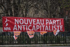 法国新反资本主义党菲共新人民军编辑类照片 图片包括有