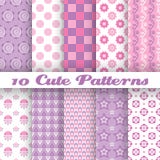 10 Cute Abstract Geometric Bright Seamless Stock Image 10 Cute Abstract Geometric Bright Seamless Stock Image