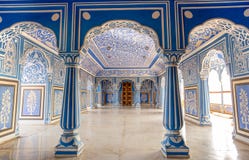 16 Dec 2018 - At Sukh Niwas Blue Room, City Palace, Jaipur, India. Royalty Free Stock Photos 16 Dec 2018 - At Sukh Niwas Blue Room, City Palace, Jaipur, India. Royalty Free Stock Photos