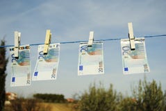 20 euro op het drogende rek Royalty-vrije Stock Foto