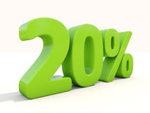 20% percentage rate icon on a white background