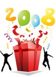 2008 gift party. In color vector illustration 2008 gift party. In color vector illustration