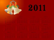 2011 calendar. Editable 2011 calendar on red Christmas theme stock illustration 2011 calendar. Editable 2011 calendar on red Christmas theme stock illustration