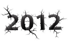 2012 doomsday year concept. Conceptual image of 2012 doomsday year digits cracked in white background stock illustration 2012 doomsday year concept. Conceptual image of 2012 doomsday year digits cracked in white background stock illustration