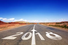 2018 New Year Celebration On The Road Asphalt Stock Images 2018 New Year Celebration On The Road Asphalt Stock Images