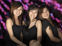 3 Asian Girls Having A Party Royalty Free Stock Photo