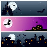 3 baner halloween royaltyfri illustrationer 3 baner halloween royaltyfri illustrationer