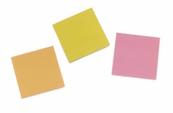3 post-itnota's die op wit worden geplakt Royalty-vrije Stock Foto