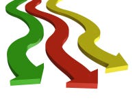 3d Arrows In Three Directions Royalty Free Stock Photo