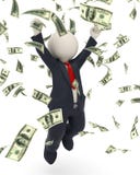 3d business man jumping for victory - money rain royalty free illustration 3d business man jumping for victory - money rain royalty free illustration