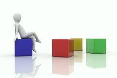 3d cubes disordered человек иллюстрация штока 3d cubes disordered человек иллюстрация штока