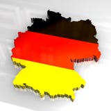3d Flag Map Of Germany Royalty Free Stock Photo