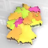 3d Golden Map Of Germany Stock Image