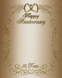 3D goud van de 50ste Uitnodiging van de Verjaardag royalty-vrije illustratie 3D goud van de 50ste Uitnodiging van de Verjaardag royalty-vrije illustratie