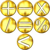 3D Gouden Symbolen Math stock illustratie 3D Gouden Symbolen Math stock illustratie