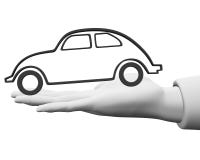 3d Hand Holds A New Car. Stock Photography