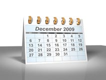 (3D) Kalender van de Desktop. December, 2009. stock illustratie (3D) Kalender van de Desktop. December, 2009. stock illustratie