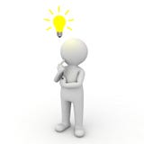 3d Man Thinking With Idea Bulb Above His Head Stock Photo 3d Man Thinking With Idea Bulb Above His Head Stock Photo