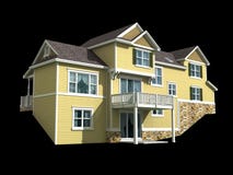 3d Model Of Two Level House Stock Photography