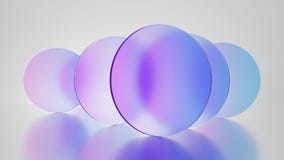 Free 3d Render, Abstract Geometric Background, Translucent Glass With Violet Blue Gradient, Simple Round Flat Shapes Royalty Free Stock Photography - 272539347