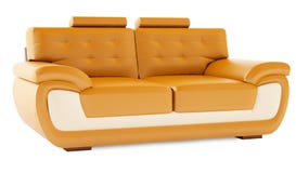 3D Render Orange Sofa On A White Background Stock Photography 3D Render Orange Sofa On A White Background Stock Photography