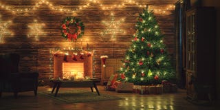 3D Rendering Christmas Interior Royalty Free Stock Photo
