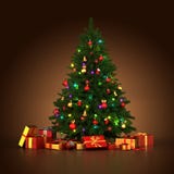3d Rendering Decorated Christmas Tree Royalty Free Stock Photo