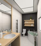3D rinden el interior moderno del cuarto de baño fotografía de archivo 3D rinden el interior moderno del cuarto de baño fotografía de archivo