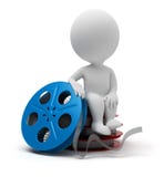 3d Small People - Film Reel Royalty Free Stock Photography 3d Small People - Film Reel Royalty Free Stock Photography