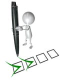 3d Small People Marking Ticks In The Checklist Stock Images
