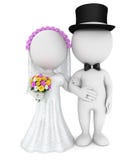 3d white people just married couple