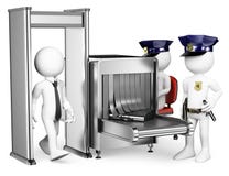 3D White People. Security Control Airport Access. Metal Detector Royalty Free Stock Image 3D White People. Security Control Airport Access. Metal Detector Royalty Free Stock Image