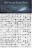 400 Vector Icons Pack (Black Version) Royalty Free Stock Images